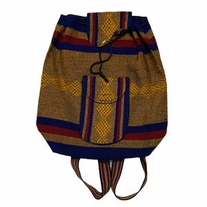 Mexican Woven Backpack School Bag Athleisure Boho Bob Marley Hippie Vibrant